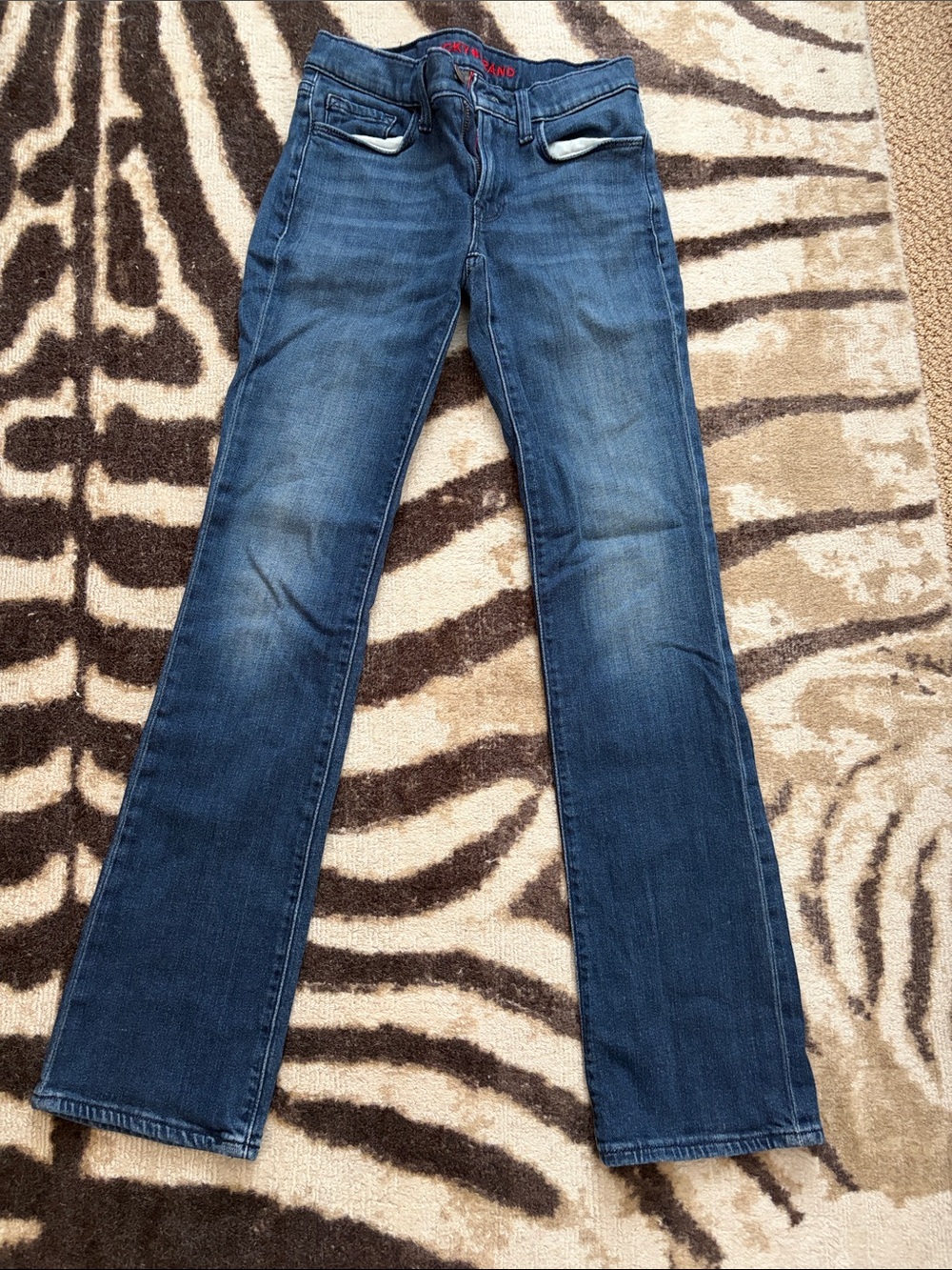 Lucky Brand Blue Denim Jeans with Red Logo Detail